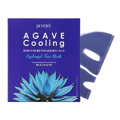 PETITfÉE AGAVE Cooling Hydrogel Face Mask for Nourishment, Skin tightening & Skin Lifting. PACK OF 5, 160 g (32g X 5 Sheets)