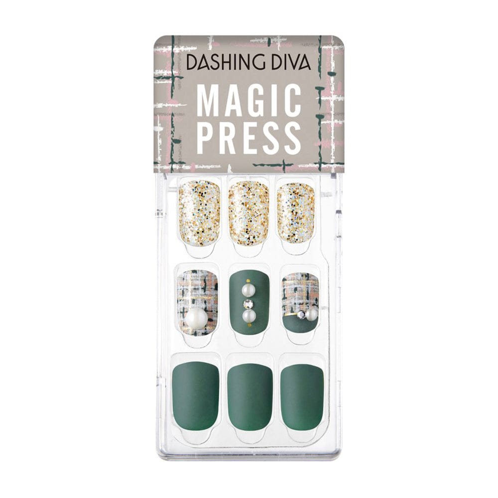 DASHING DIVA MAGICPRESS Teal Green Tweed