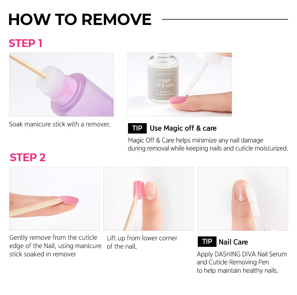 How to remove DASHING DIVA MAGICPRESS Pure Blanc