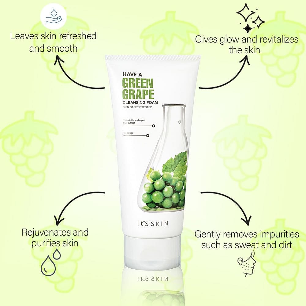 Benefits of It's skin green grape cleansing foam
