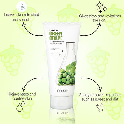 Benefits of It's skin green grape cleansing foam