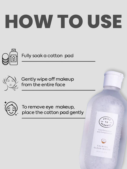 JUICE TO CLEANSE Calming Clean Water For Moisturised and Sensitive Skin Unisex (300ml)