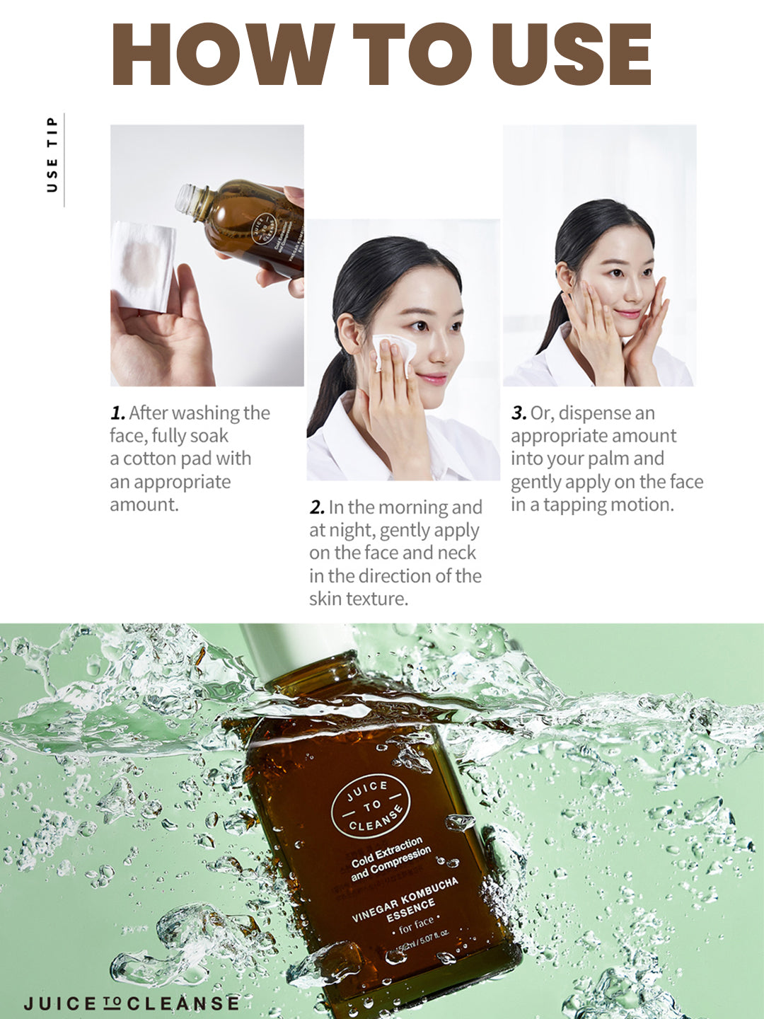 Juice to Cleanse Vinegar Kombucha Essence 150ml : All Type Skin