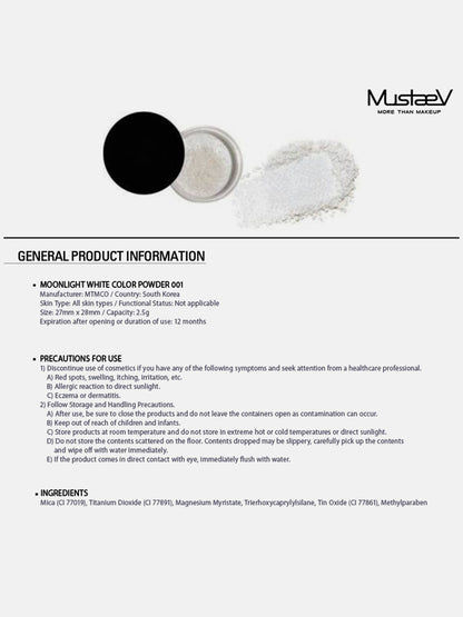 MUSTAEV COLOR POWDER MOONLIGHT WHITE 2.5g