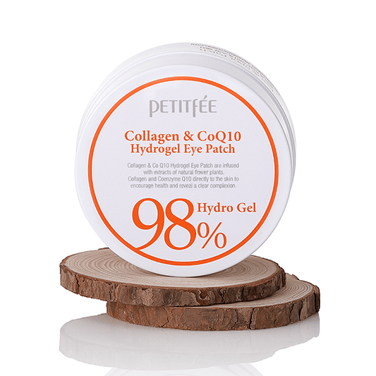 PETITfÉE Collagen & CoQ10 Hydrogel Eye patch for Wrinkles, Anti-aging, and Under eye Crow's feet. Pack of 60 Pieces (30 pairs)