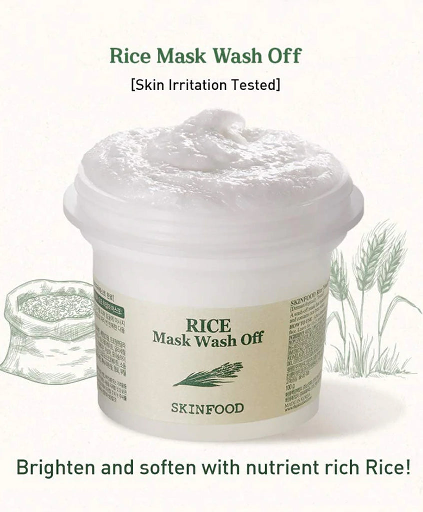 SKINFOOD Rice Mask Wash Off for Brightening and Softening Skin- Unisex (100 g)