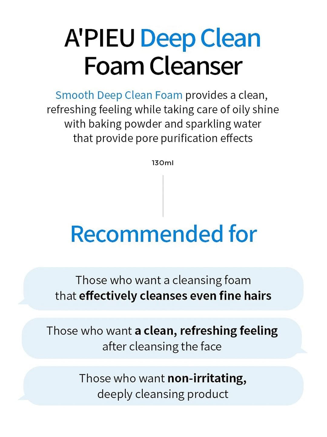 A'PIEU Deep Clean Foam Cleanser (2ea) For Acne Pores Skin unisex