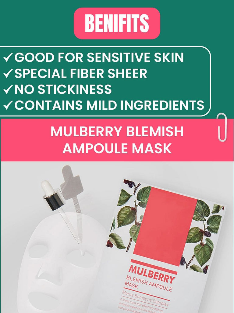 A'PIEU Mulberry Blemish Ampoule Mask For Brightening and Hydrating Women (23g)