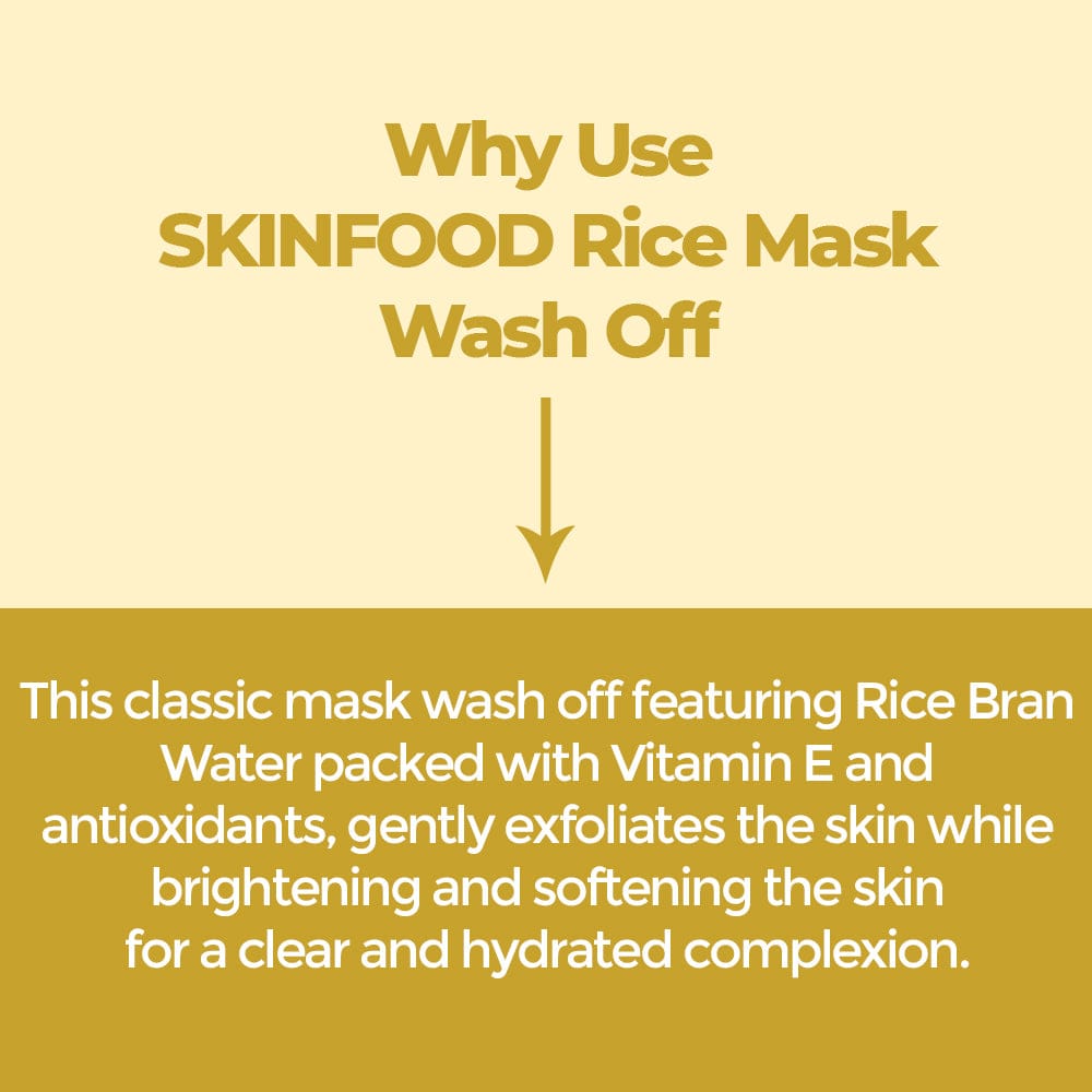 SKINFOOD Rice Daily Brightening Mask Wash off for Men's & Women's : Best for sensitive skin (210 g)