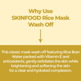 SKINFOOD Rice Daily Brightening Mask Wash off for Men's & Women's : Best for sensitive skin (210 g)