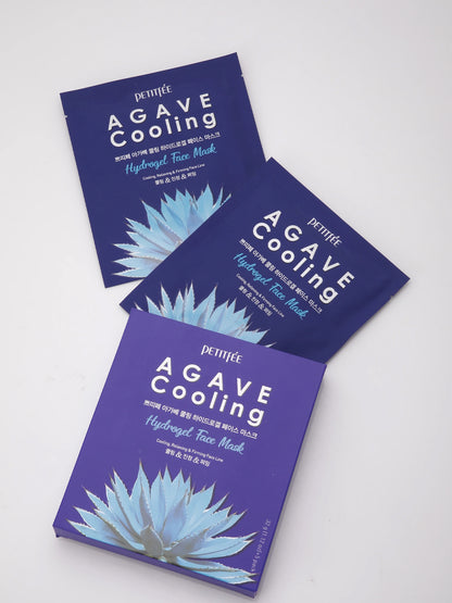 PETITfÉE AGAVE Cooling Hydrogel Face Mask for Nourishment, Skin tightening & Skin Lifting. PACK OF 5, 160 g (32g X 5 Sheets)